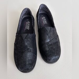 Black leather type suede bobs memory foam by sketchers shoes